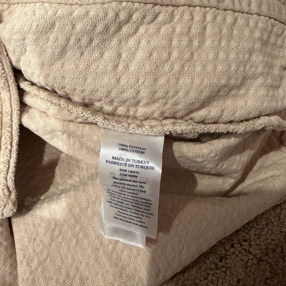 Faherty Cream Corduroy Button-Down Shacket Size Medium - Picture 3 of 4